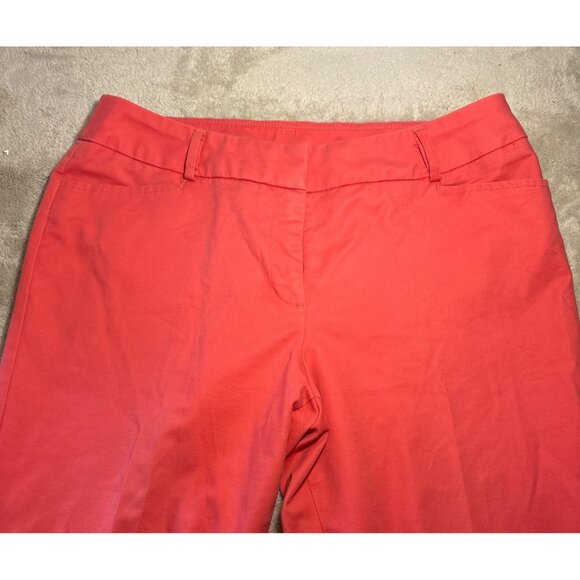 Tanjay Petites Coral Womens Pants 14P Light Cotton Blend Slim Fit 25" Inseam - Picture 1 of 9